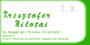 krisztofer milotai business card